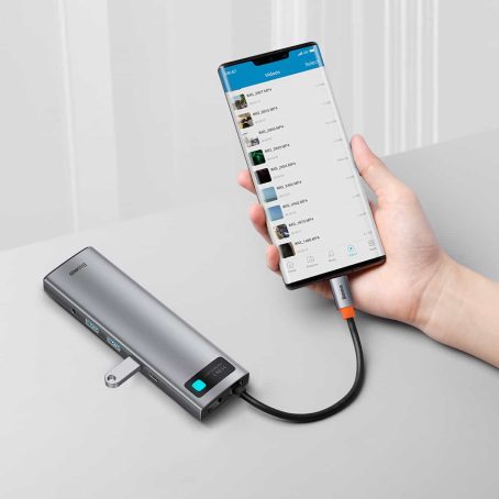 Baseus Metal Gleam Series 11-in-1 Multifunctional Type-C HUB Docking Station Space Gray