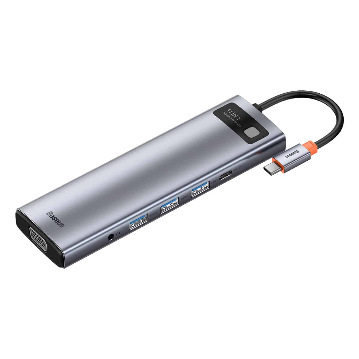 Baseus Metal Gleam Series 11-in-1 Multifunctional Type-C HUB Docking Station Space Gray