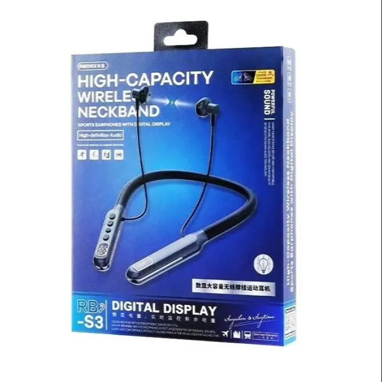 REMAX High-Capacity Wireless Neckband Sports Earphones with Digital Display RB-S3
