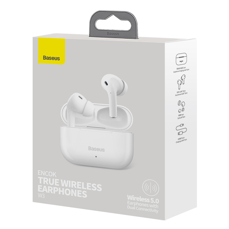 Baseus Encok True Wireless Earphones W3 White