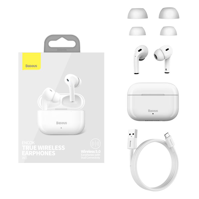 Baseus Encok True Wireless Earphones W3 White