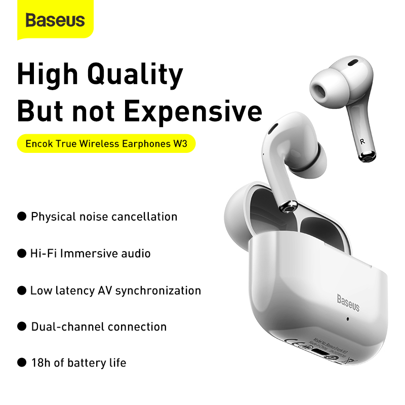 Baseus Encok True Wireless Earphones W3 White